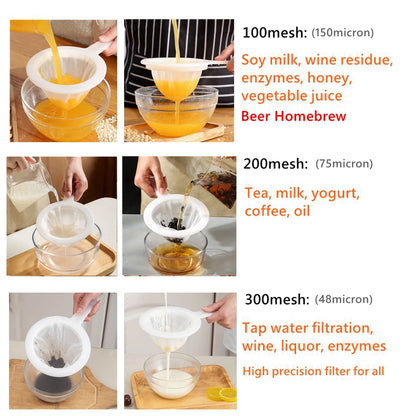 Nylon Mesh Kitchen Nut Milk Filter Spoon