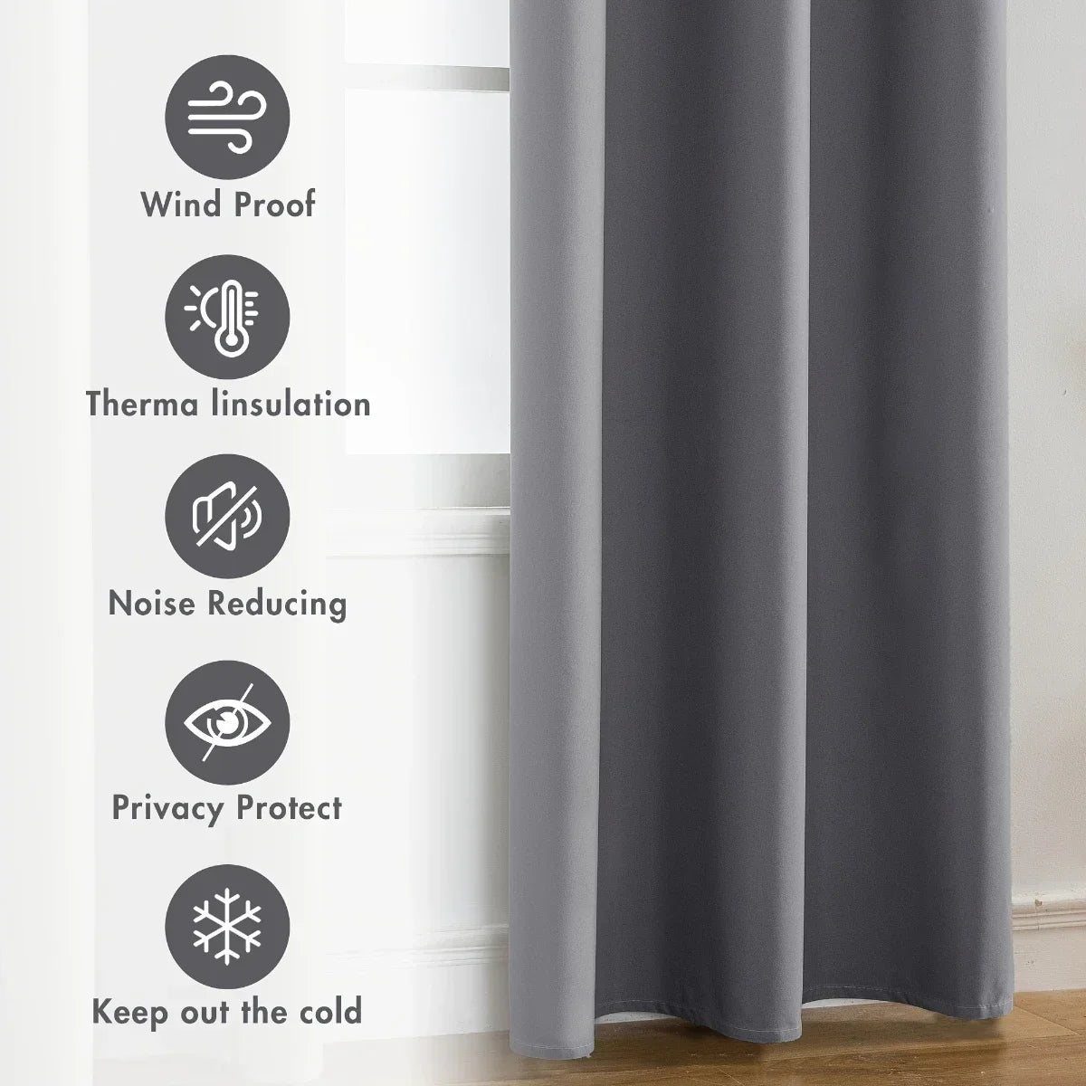 Modern Blackout Curtains - 100% Polyester, UV Protection