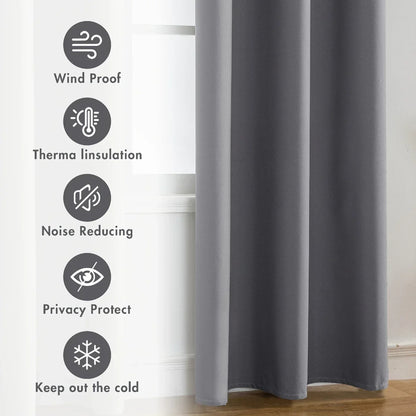 Modern Blackout Curtains - 100% Polyester, UV Protection