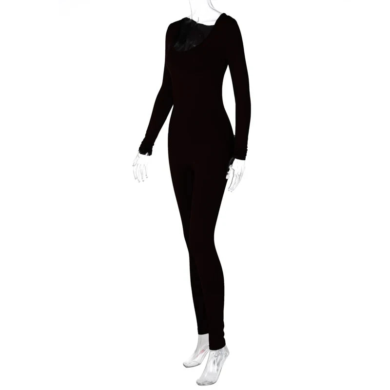 Dulzura Women Long Sleeve Bodycon Jumpsuit Overall