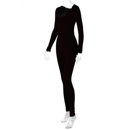 Dulzura Women Long Sleeve Bodycon Jumpsuit Overall