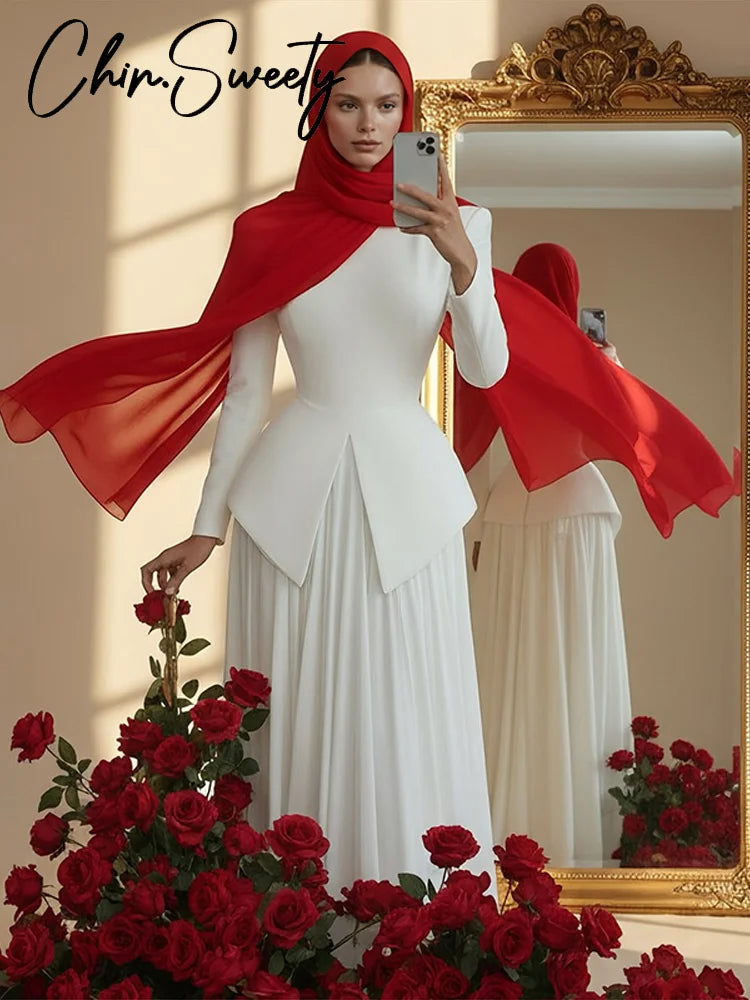 Elegant Women's Blazer Skirt Suit Set