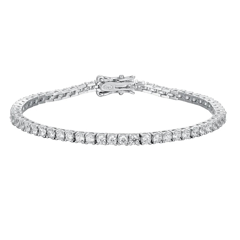 Moissanite Tennis Bracelet 925 Sterling Silver White Gold