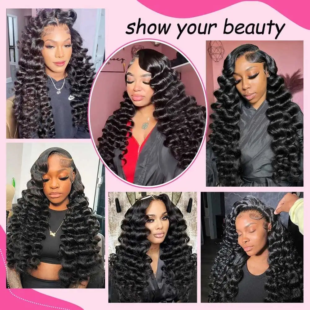 Curly Deep Wave Lace Front Wig Human Hair 200% Density
