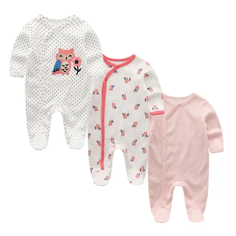 Kiddiezoom Unisex Cartoon Long Sleeve Romper 100% Cotton