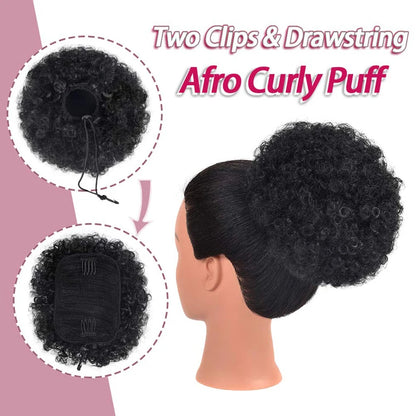 Afro Puff Drawstring Ponytail Brazilian Kinky Curly Hair