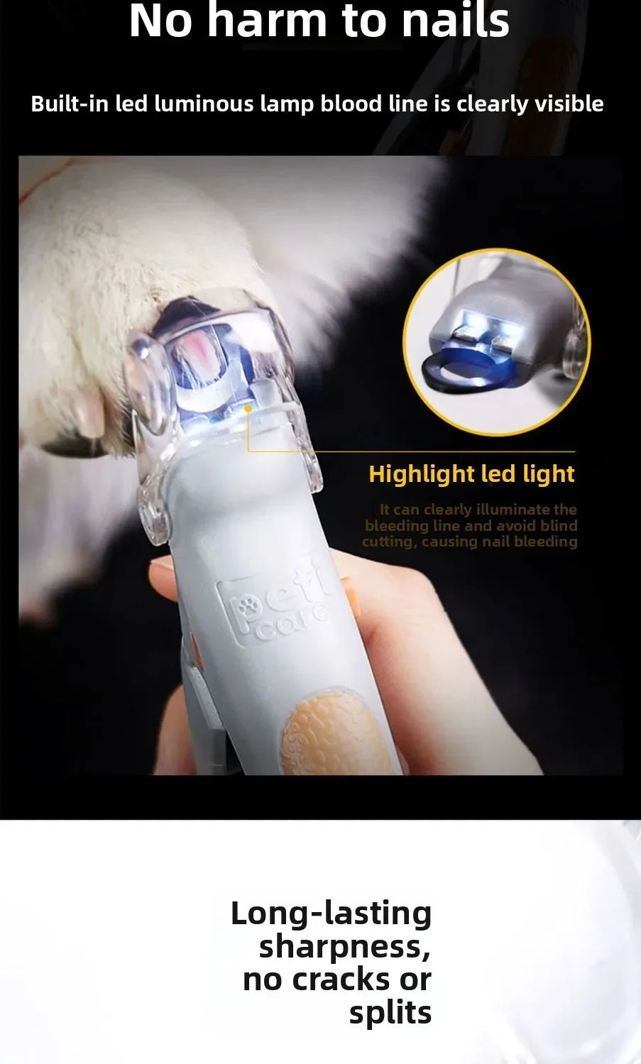 Rechargeable LED Pet Nail Clipper