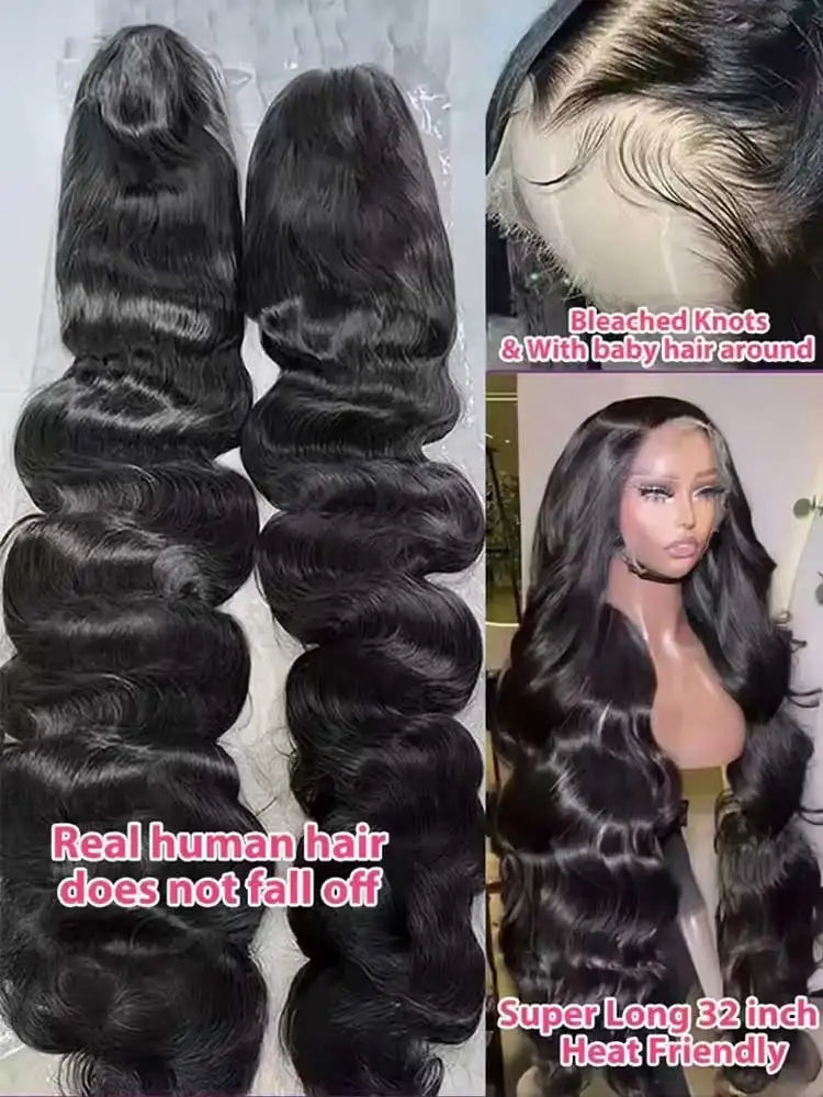 Body Wave Human Hair Glueless Wig 40 42 Inch