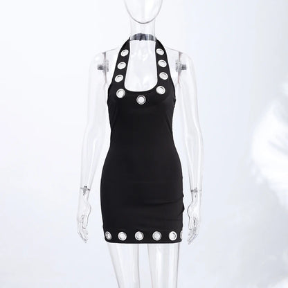 Halter Cutout Mini Dress for Women in Polyester