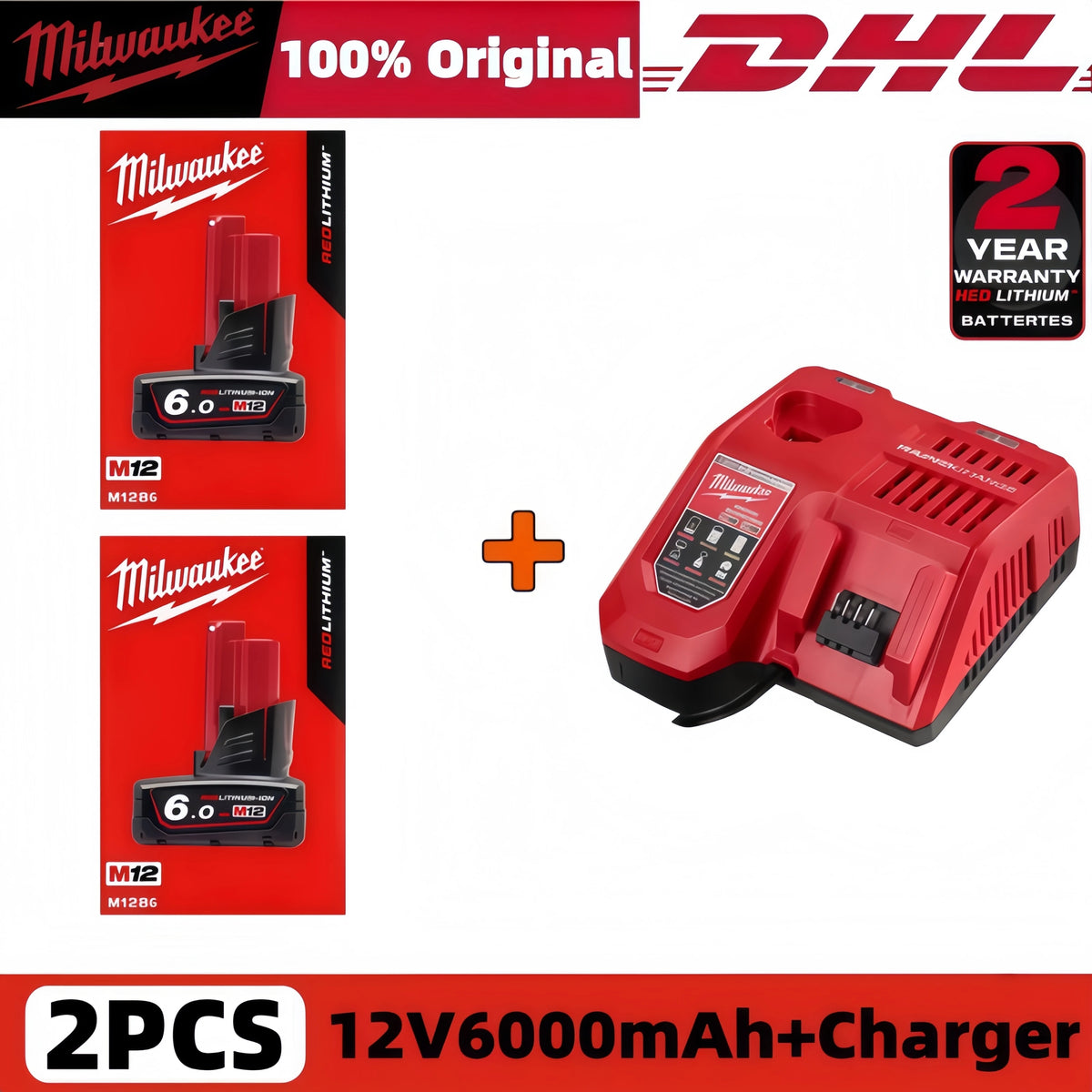Milwaukee 12V 6.0Ah Rechargeable Battery for M12 Tools