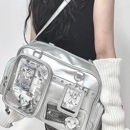 Harajuku Pin Doll Ita Bag Women PU Leather Shoulder Bag