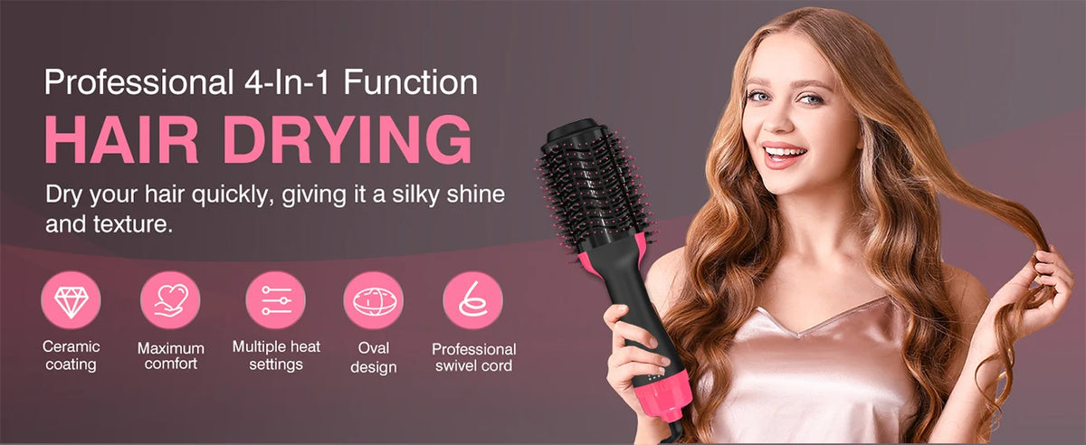 LISAPRO 2 In 1 Hair Dryer and Volumizer Hot Air Brush
