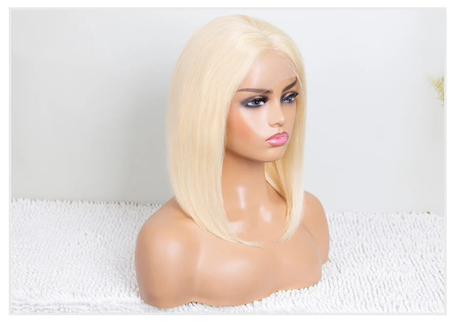 613 Blonde Bob Human Hair Lace Frontal Wig