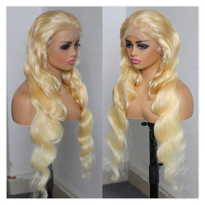 613 Honey Blonde Body Wave Human Hair Wig 360 Lace Frontal