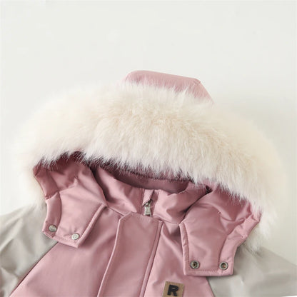 Children's Waterproof Hooded Ski Suit for Winter