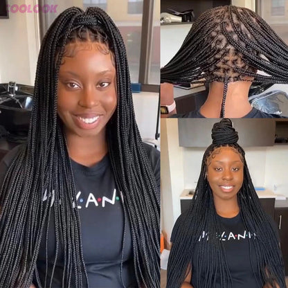 Cornrows Braided Wig 36 Inches Synthetic Hair Black