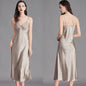 Long Sleeveless Satin Silk Nightgown for Women