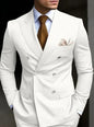 Brown Men's Slim Fit Double Breasted Suit Blazer