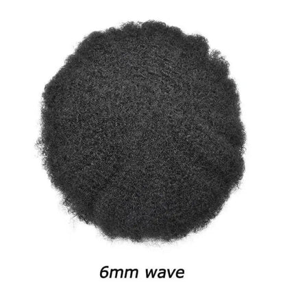 Curly Human Hair Toupee for Men Full PU Natural Color