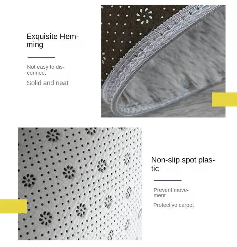 VIKAMA Solid Color Polyester Plush Carpet