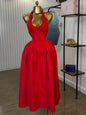 Women Halter V-neck Backless Maxi Dress Polyester