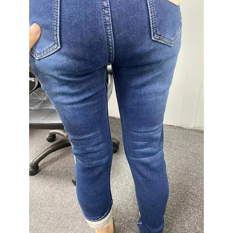 Women's Winter Plush Stretch Skinny Jeans
