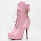 Lace-Up Ankle Boots with 15cm Thin Heel and 4cm Platform