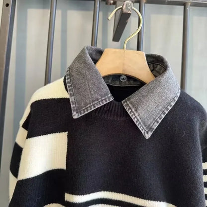 Boys Pullover Sweater Thick Knitwear Cotton Polyester