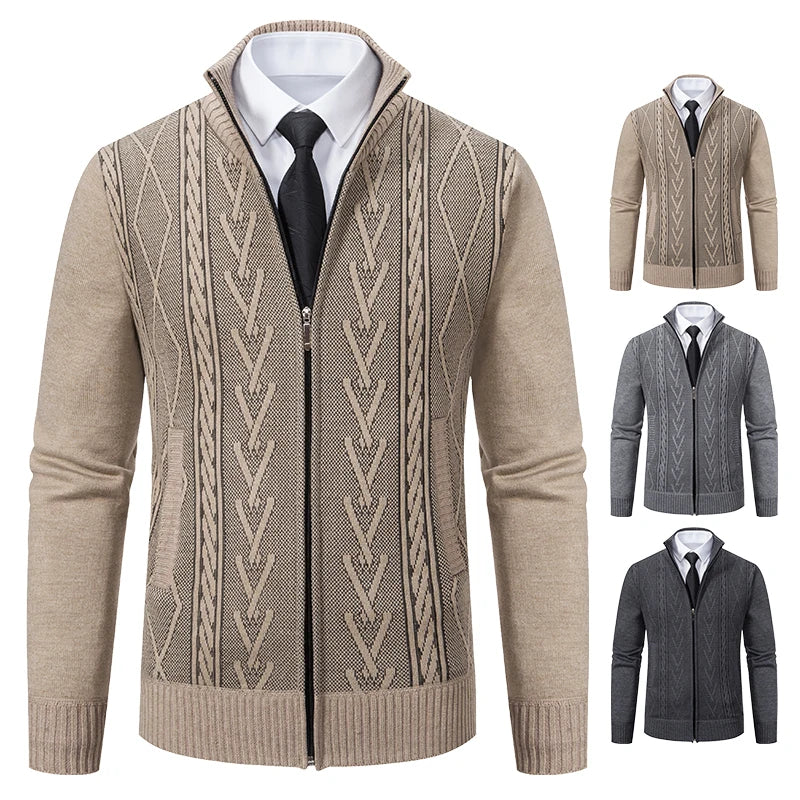 Men's Casual Knitted Sweater Coat in Cashmere Blend