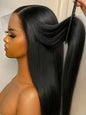 Straight Human Hair Lace Front Wig 250% Density Transparent