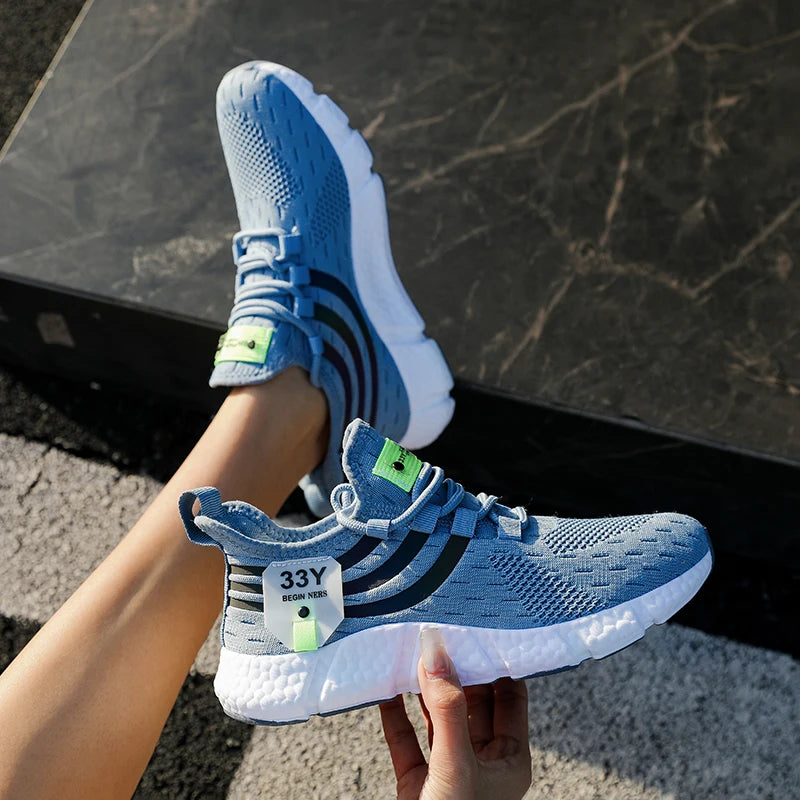 Men's Breathable Lightweight Black Running Sneakers