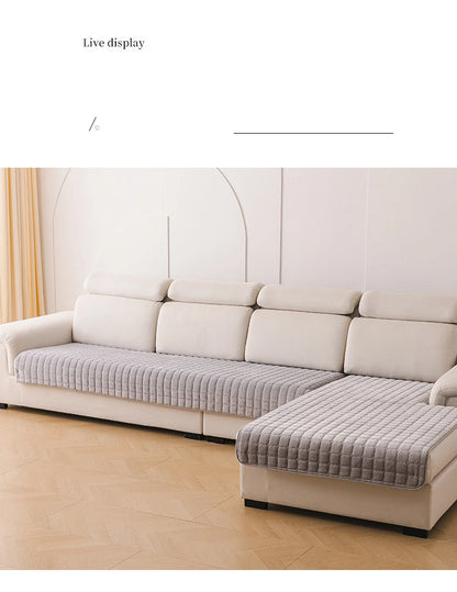 Flannel Sofa Cushion Non-Slip Plush Backrest Cover