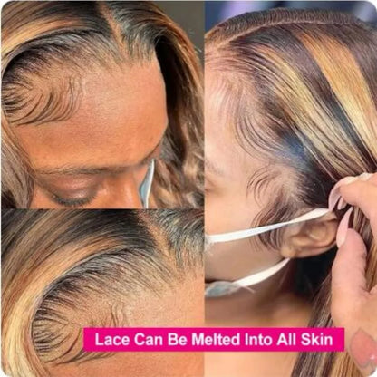 Blonde Ombre Brazilian Human Hair Lace Front Wig