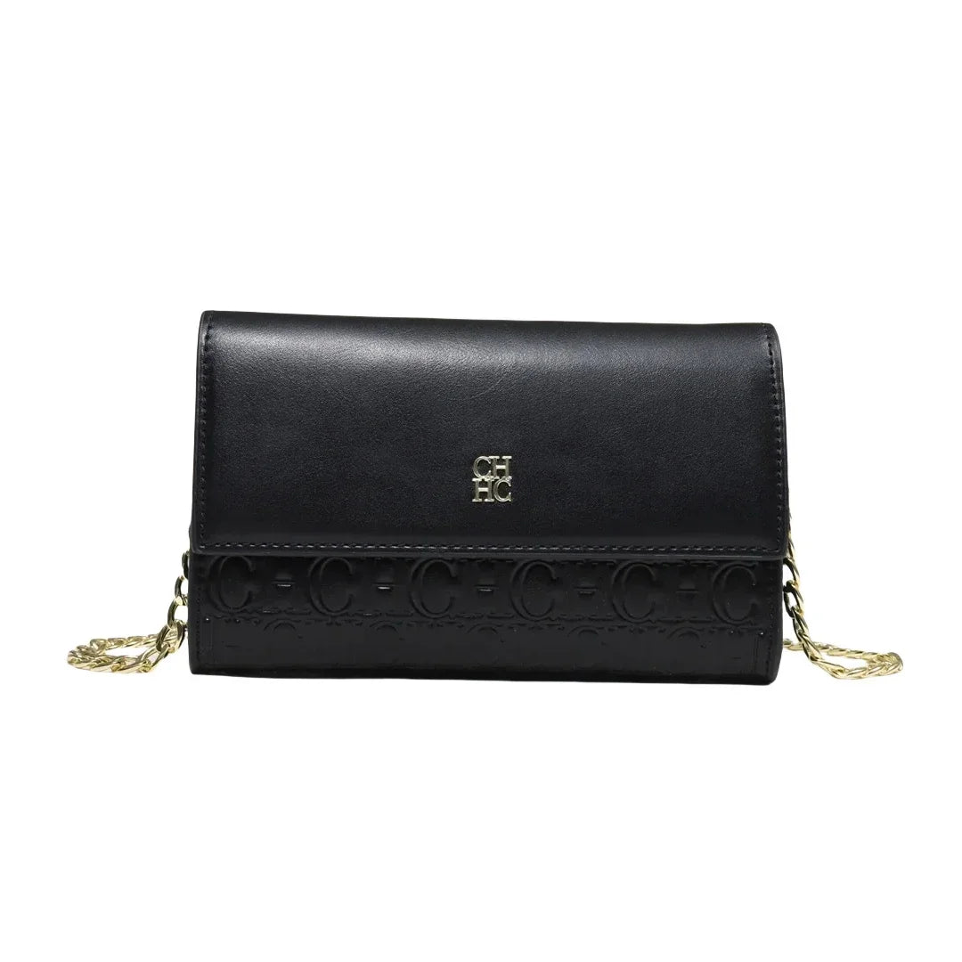 CH Women PU Leather Crossbody Bag with Metal Chain