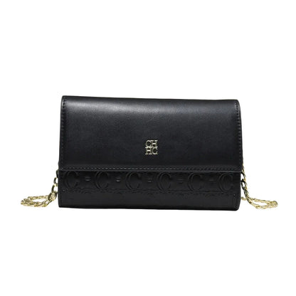 CH Women PU Leather Crossbody Bag with Metal Chain