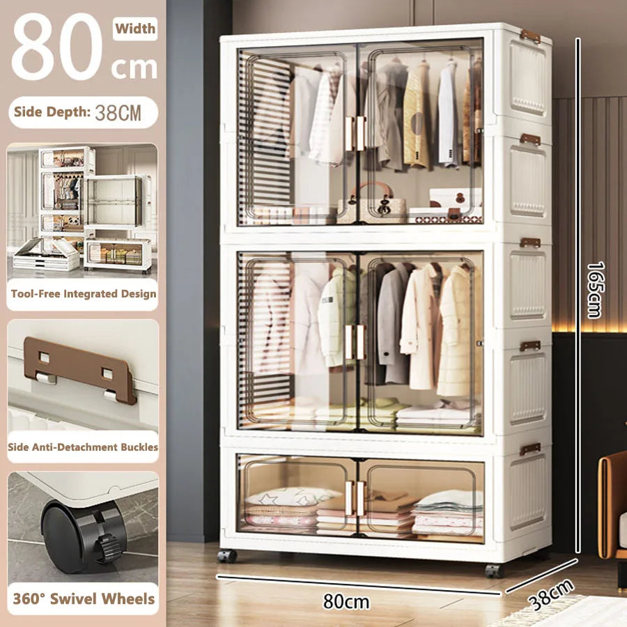 Multi-Layer Plastic Storage Cabinet for Home Use