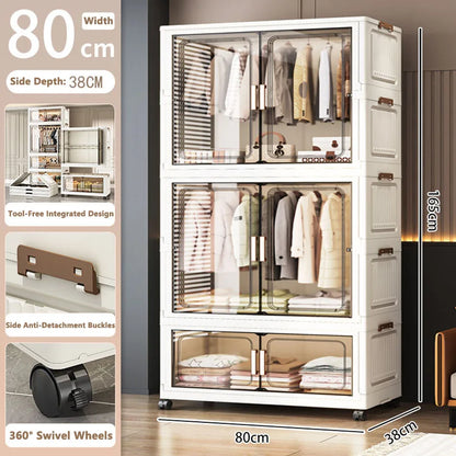 Multi-Layer Plastic Storage Cabinet for Home Use