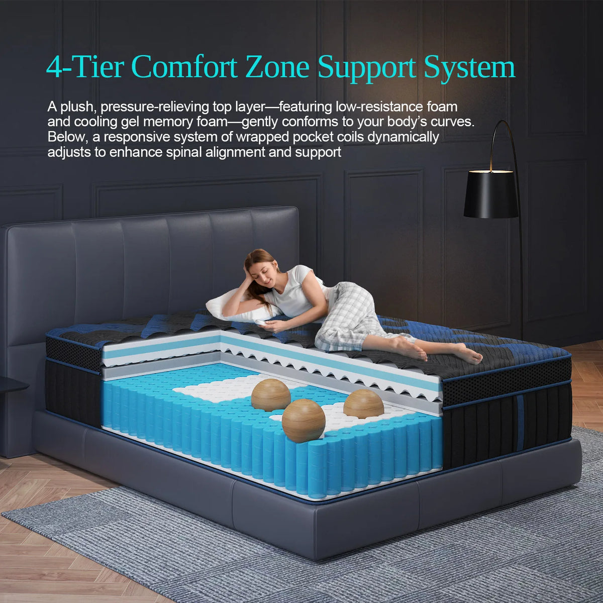 12 Inch Gel Memory Foam Hybrid Pocket Spring Mattress