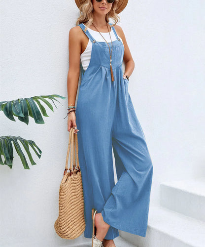 Yellow Denim Jumpsuit for Women Casual Street Wear