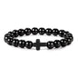 Natural Stone Wood Beads Rosary Bracelet for Meditation