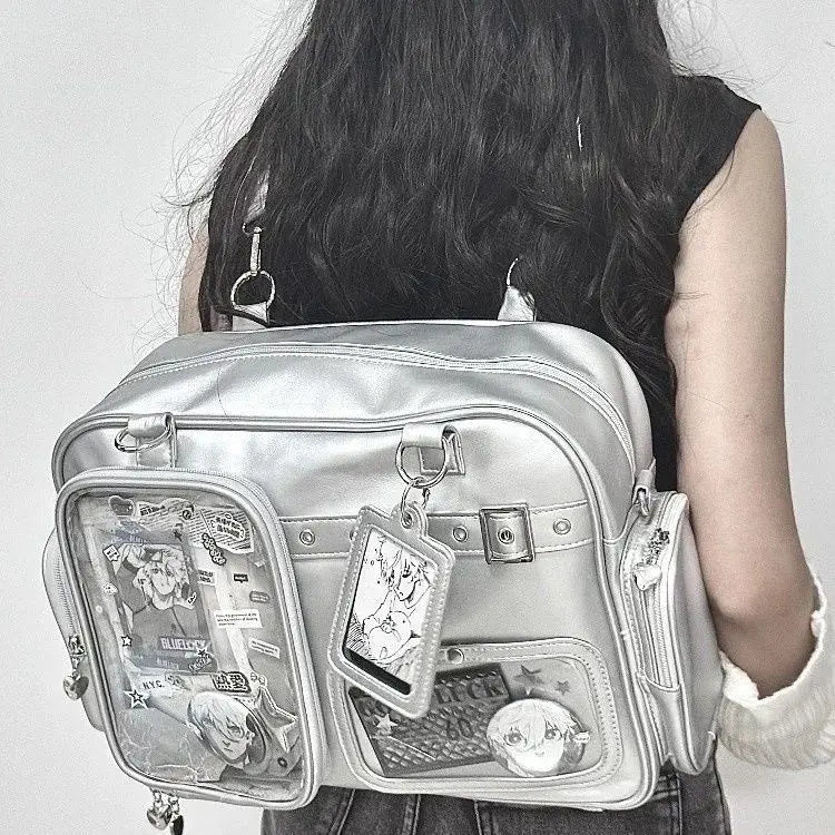 Harajuku Pin Doll Ita Bag Women PU Leather Shoulder Bag