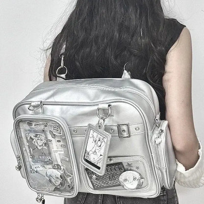 Harajuku Pin Doll Ita Bag Women PU Leather Shoulder Bag