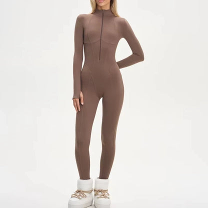 Women's Ski Suit with Fur Hood and Zippers