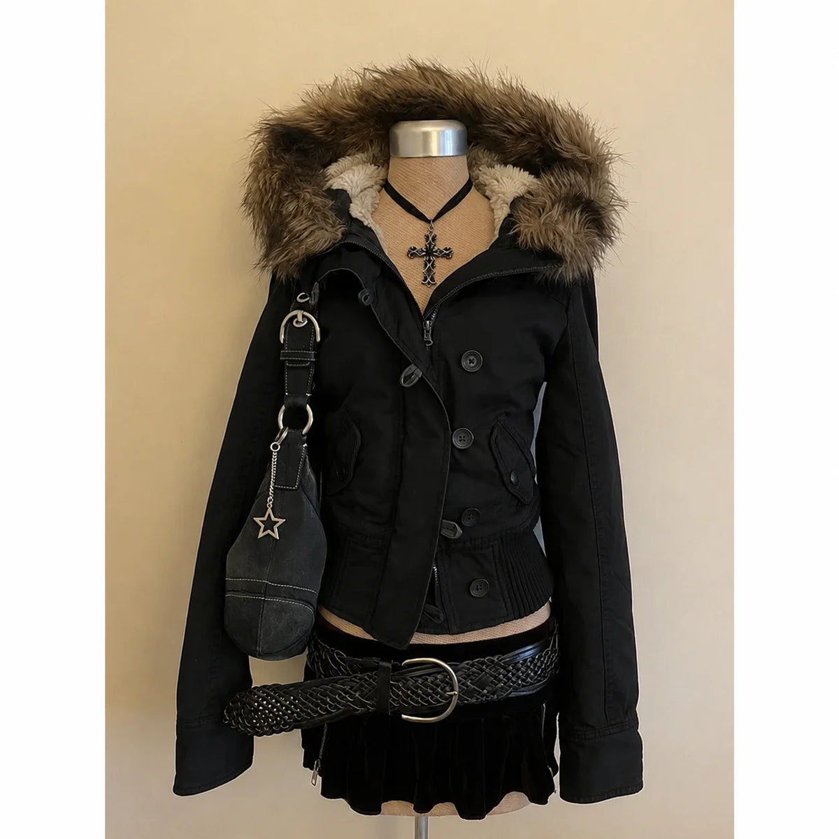 Hooded Women Zipper Sweatshirt Casual Grunge Jacket