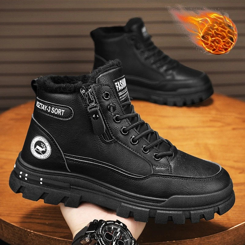 Men's High Top Snow Boots in Plush Cotton