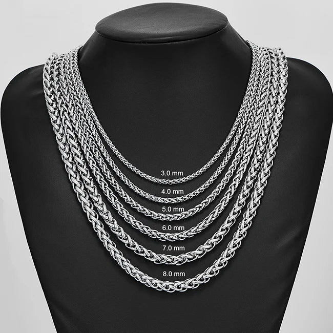 Stainless Steel Classic Curb Necklace 14 to 40 Inches