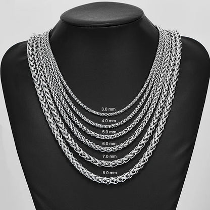 Stainless Steel Classic Curb Necklace 14 to 40 Inches