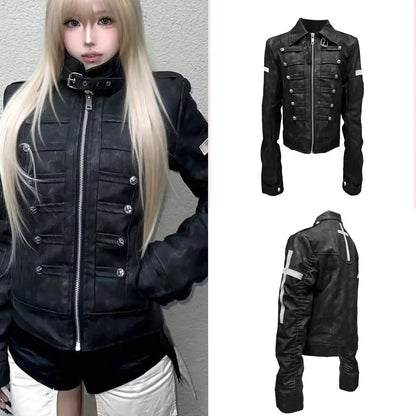 Hooded Women Zipper Sweatshirt Casual Grunge Jacket