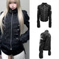 Hooded Women Zipper Sweatshirt Casual Grunge Jacket