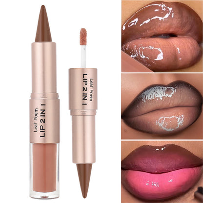 Black Brown Tapered Lip Liner and Lip Gloss Duo